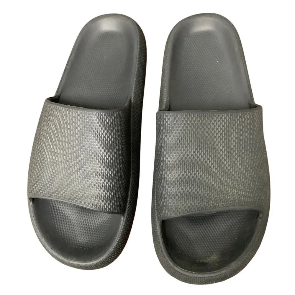 Joomra Mens Size 13/14 Black Foam Non Slip Quick Dry Shower Slides Sandal Shoes